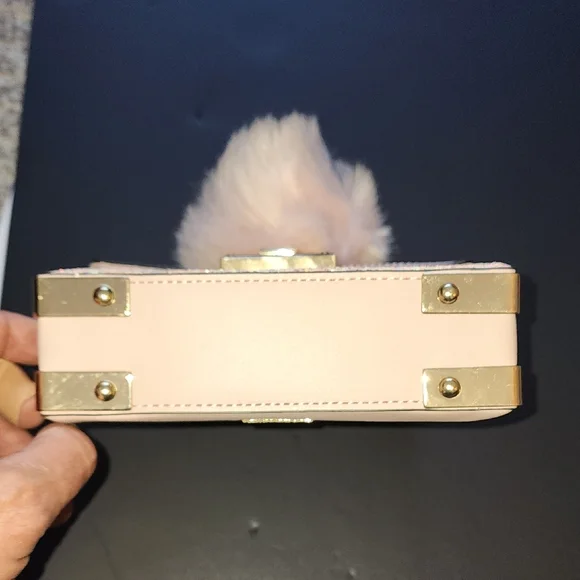 Aldo Glittering Pink Mini Bag with Plush Charm - Picture 12 of 14